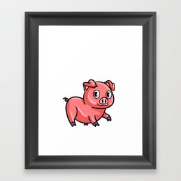 Mini Piggy Pig Farmer Funny Framed Art Print