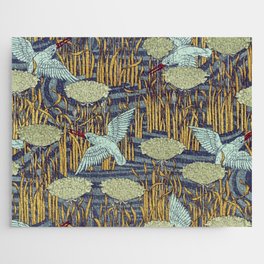 Kingfishers and Flowering Rush Jigsaw Puzzle