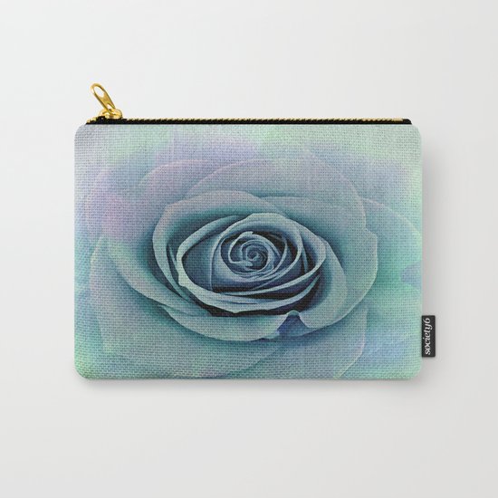 Tender Love Blue -Lavender Rose Abstract Carry-All Pouch