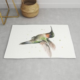 Hummingbird Watercolor Rug | Abstracthummingbird, Animalwatercolor, Illustration, Nature, Animalsprint, Birds, Hummingbird, Hummingbirdpainting, Watercolor, Bird 
