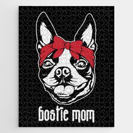 Bostie Mom Boston Terrier Dog Lovers Jigsaw Puzzle