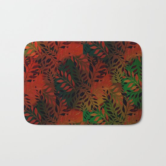 Abstract Leaf Arrangement (African Colors) Bath Mat