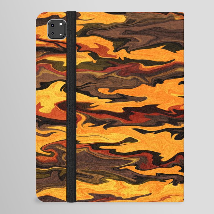 Bright liquid tiger pattern, orange and brown animal print iPad Folio Case