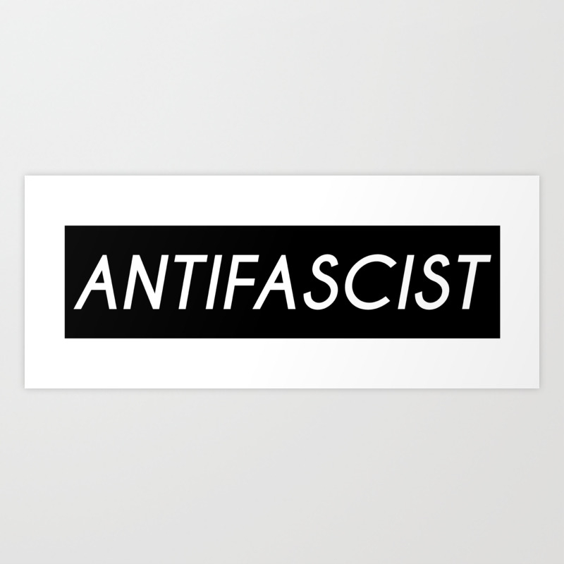 Antifascist Black Background Art Print By Designite Society6