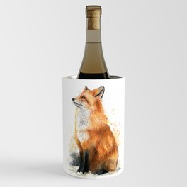 Fox Watercolor Red Fox Painting Wine Chiller