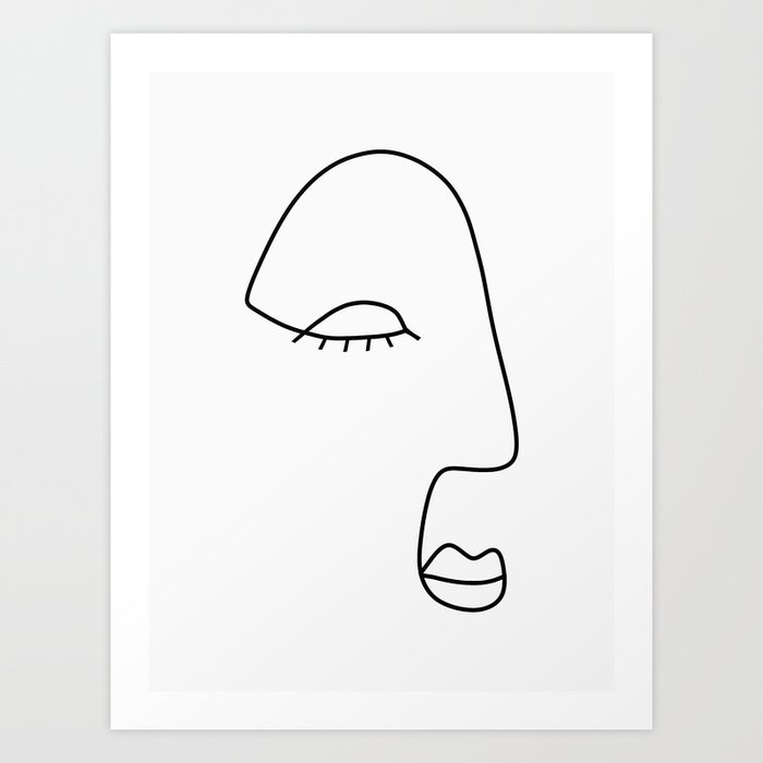 Face Line Art, Modern Line Drawing, One Line Drawing, Minimalist Wall Art, Abstract Face Print, Abstract Art Print Face, One Line Art Art Print