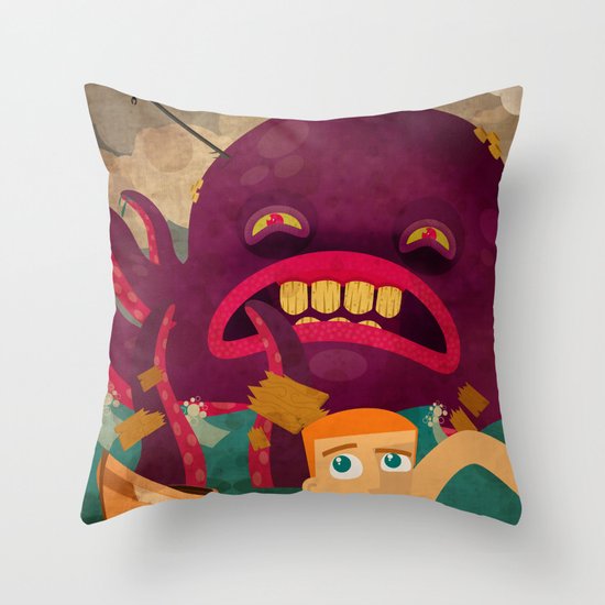 giant octopus Throw Pillow