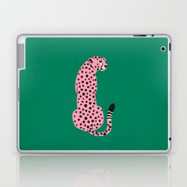 The Stare: Pink Cheetah Edition Laptop & iPad Skin | Tiger, Cat, Forest, Modern, Retro, Midcentury, Green, Cheetah, Tropical, Jungle 