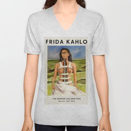 Frida Kahlo - The Broken Column, 1944 - Exhibition Poster - Art Print V Neck T Shirt