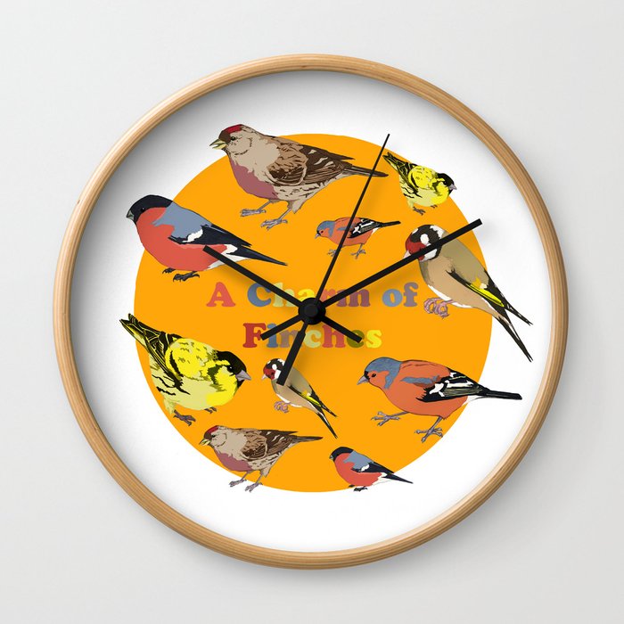 Charm of Finches Wall Clock