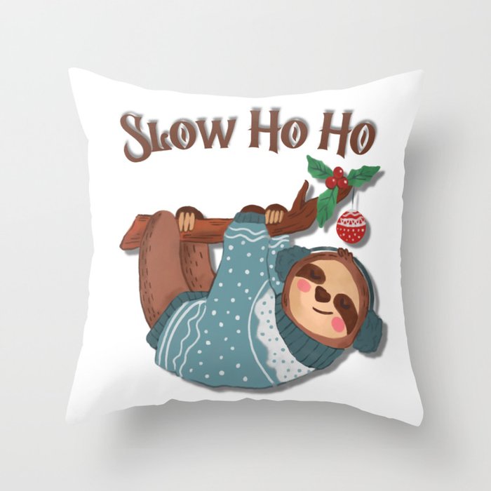 Slow Ho Ho Throw Pillow
