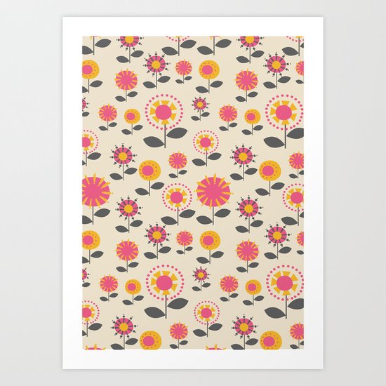 Floral Flight Pink Art Print
