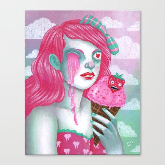 strawberry eye scream Canvas Print