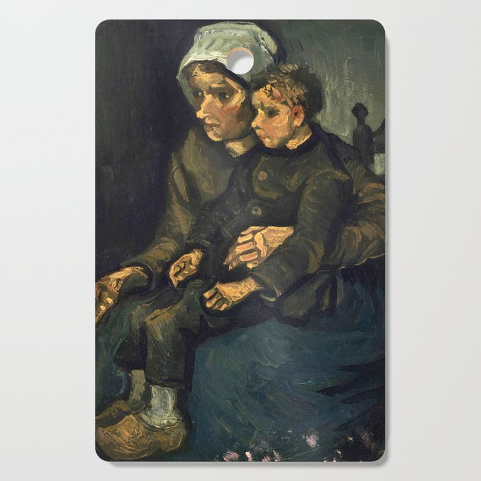  Peasant Woman with Child on her Lap, 1885 by Vincent van Gogh Cutting Board