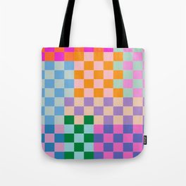 Checkerboard Collage Tote Bag