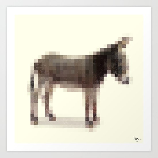 Censored Donkey Art Print