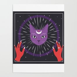 Spiritual Cat - Halloween Witchcraft Poster