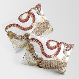 Spectacled Caiman and a False Coral Snake by Maria Sibylla Merian c.1705-10 // Wild Animals Decor Pillow Sham