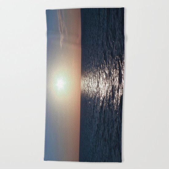 Sunset, Santorini Beach Towel