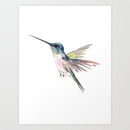 Flying Little Hummingbird Art Print