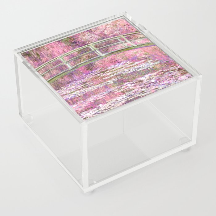 Bridge over a Pond of Water Lilies 3 Acrylic Box