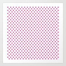 Cute Tiny Pink Polka Dots Print Dotted Pattern Art Print