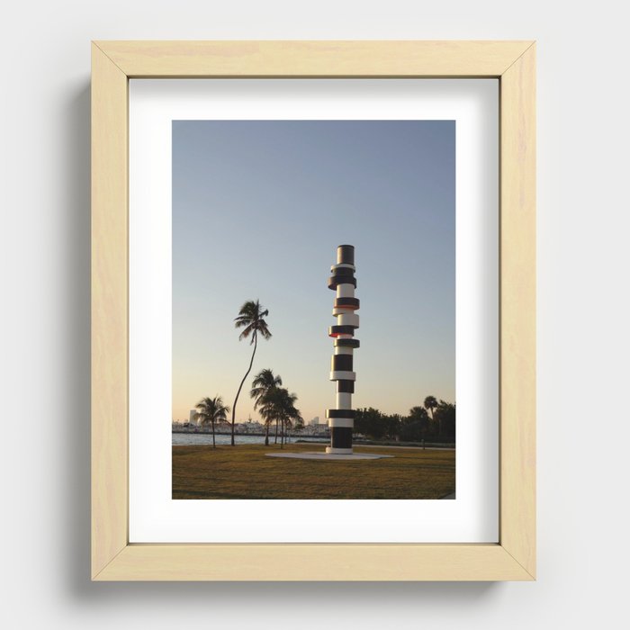 Lighthouse and a Sunset Recessed Framed Print