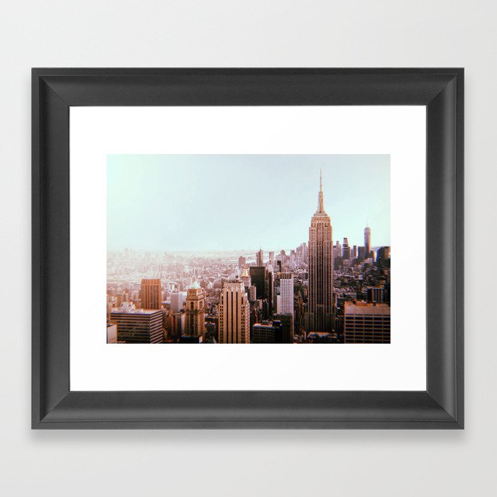 New York City // Retro 82 Framed Art Print