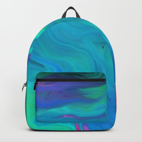 AGATE BLUE ABSTRACT OIL PAINTING Backpack