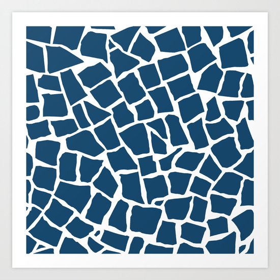 Mosaic Zoom Navy Art Print