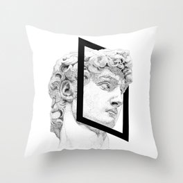 Profile of David statue by Miguel Angel (frame) Throw Pillow