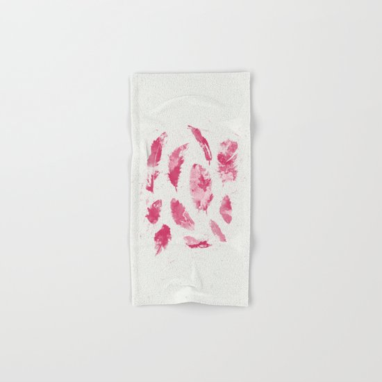 Pink Feathers Hand & Bath Towel