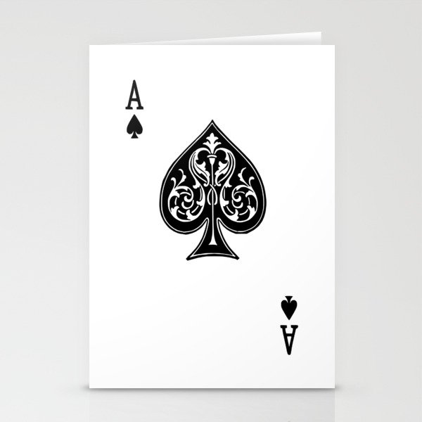 Ace Spades Spade Playing Card Game Minimalist Design Stationery Cards