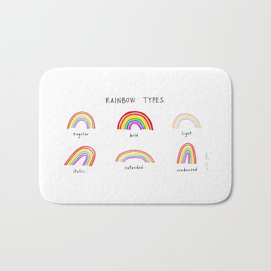 rainbow types Bath Mat