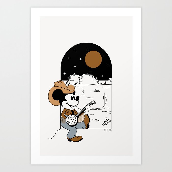 "Cowboy Mickey Mouse" by Allie Falcon Art Print | Graphic-design, Mickey, Mickey-mouse, Cowboy, Disney, Walt-disney, Allie-falcon, Mickey-and-friends, Cartoon
