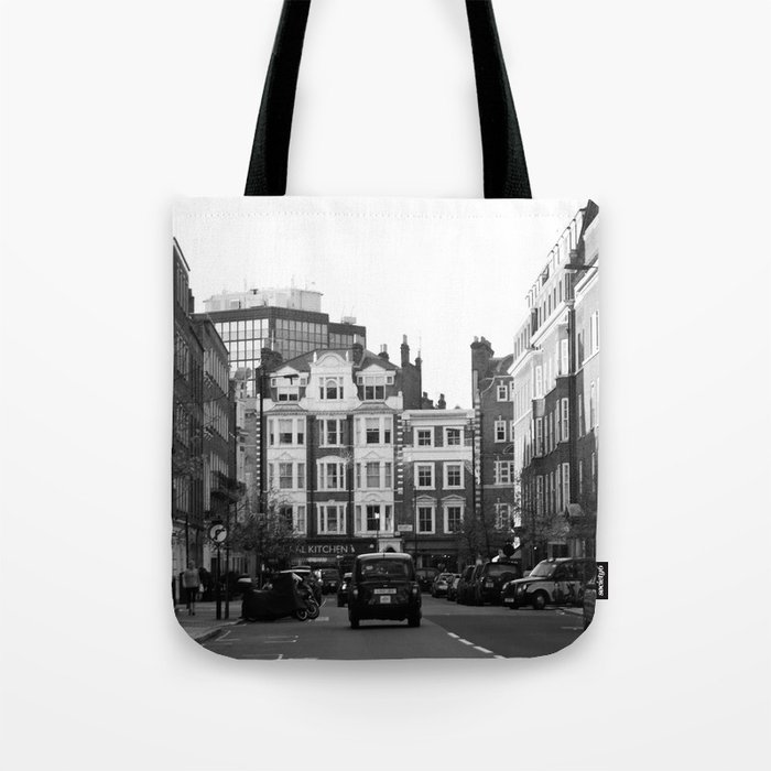 LONDON - black and white street Tote Bag
