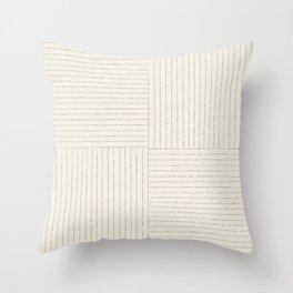 Lines III (Linen Gray) Throw Pillow