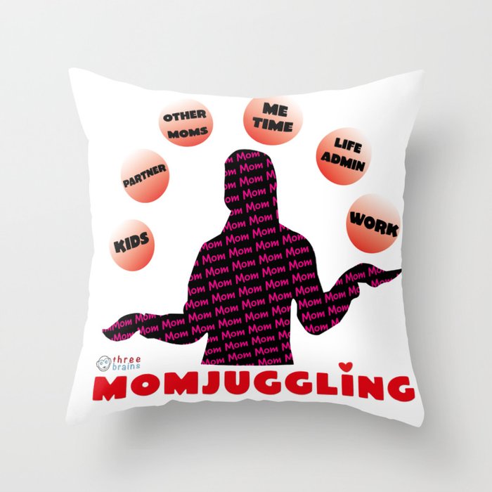 Momjuggling Throw Pillow