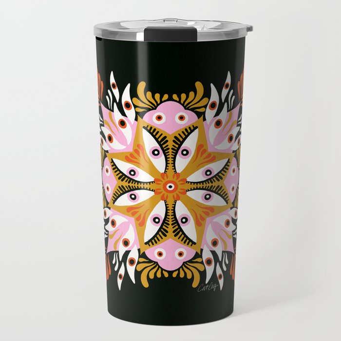 Trippy Mandala – Charcoal Travel Mug