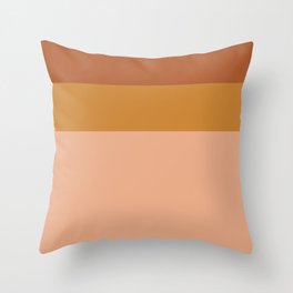 Triple Block Minimalist Pattern Clay Ochre Blush  Throw Pillow