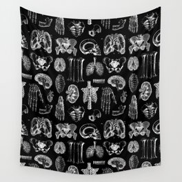 Human Anatomy Black & White Wall Tapestry