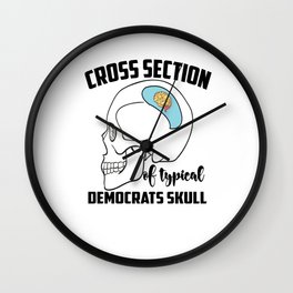 democrats skull democrats skull little brain Wall Clock