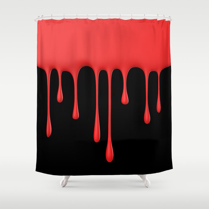 Red Drip Shower Curtain