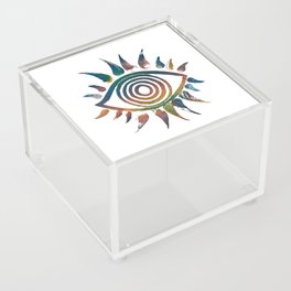 Minds Eye Rainbow Linocut Print Acrylic Box
