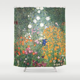 Gustav Klimt Flower Garden Shower Curtain