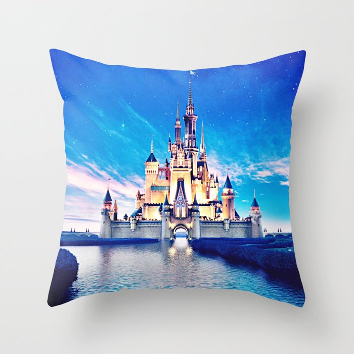 Disney Magic Castle Throw Pillow by courtneyanchundia