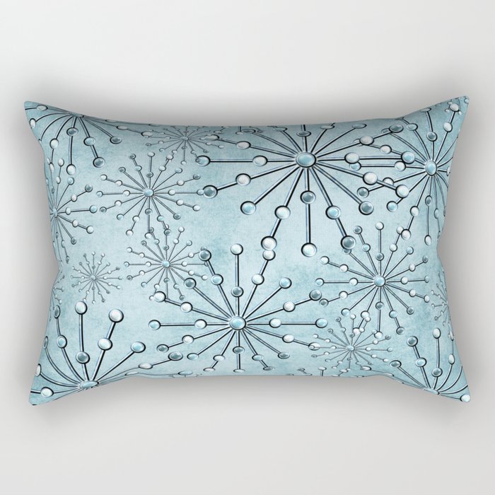 Turquise Jewel Stars Rectangular Pillow