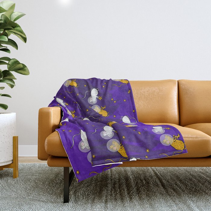 Space Mice Throw Blanket