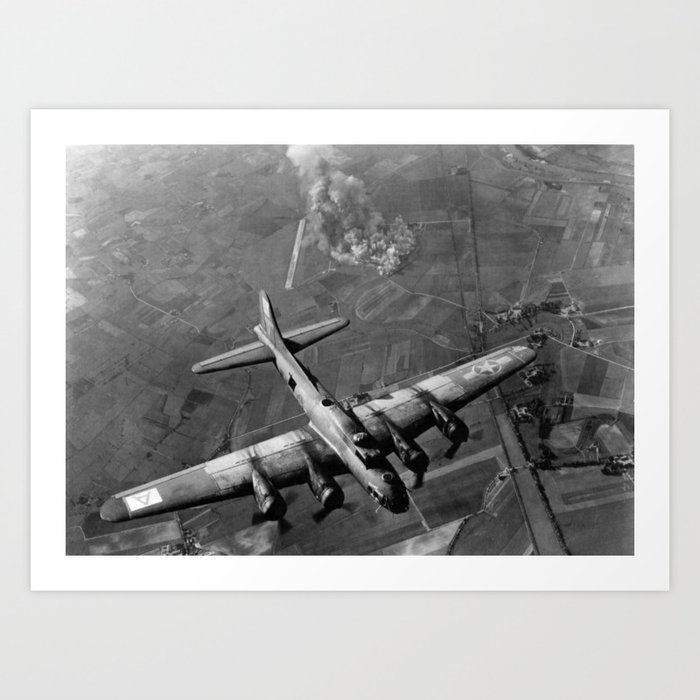 B-17 Bomber Over Germany - WW2 - 1943 Art Print