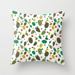 Tamales and guacamole from Spain pattern. Happy cactus and flamenco party Throw Pillow